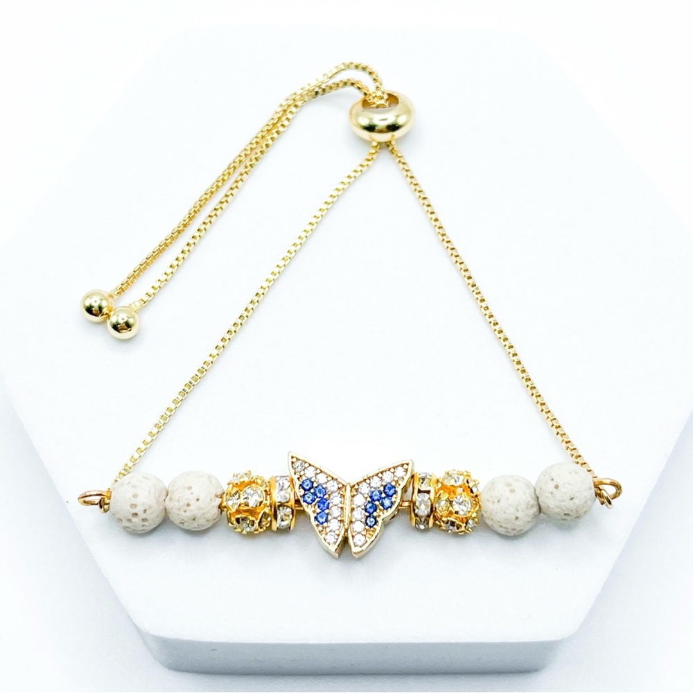 🦋 Gold Butterfly Essential Oil Bracelet